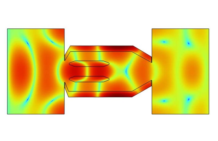 Industrial acoustic attenuator CFD optimization