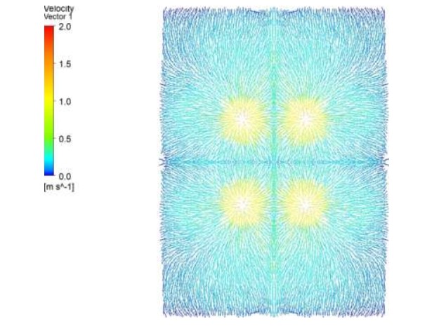 CFD floor-level velocity distribution at reduced fan capacity